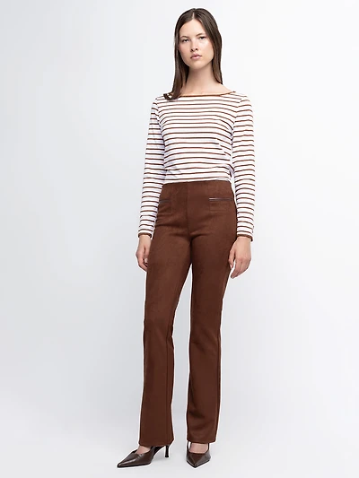 High-rise pull-on flared pants