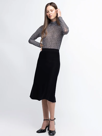 Jupe longue ligne A en tricot