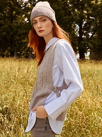 Relaxed-fit button-front blouse