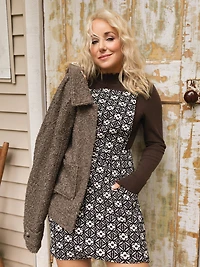 Short flared knit dress