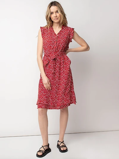 Flared short midi dress