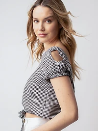 Blouse à manches courtes avec boutons