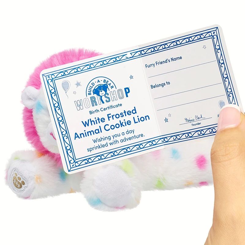 Build-A-Bear Mini Beans® White Frosted Animal Cookie Lion - Limited Edition!