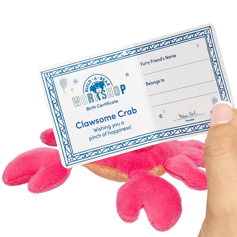 Build-A-Bear Mini Beans® Clawsome Crab Stuffed Animal - Limited Edition!