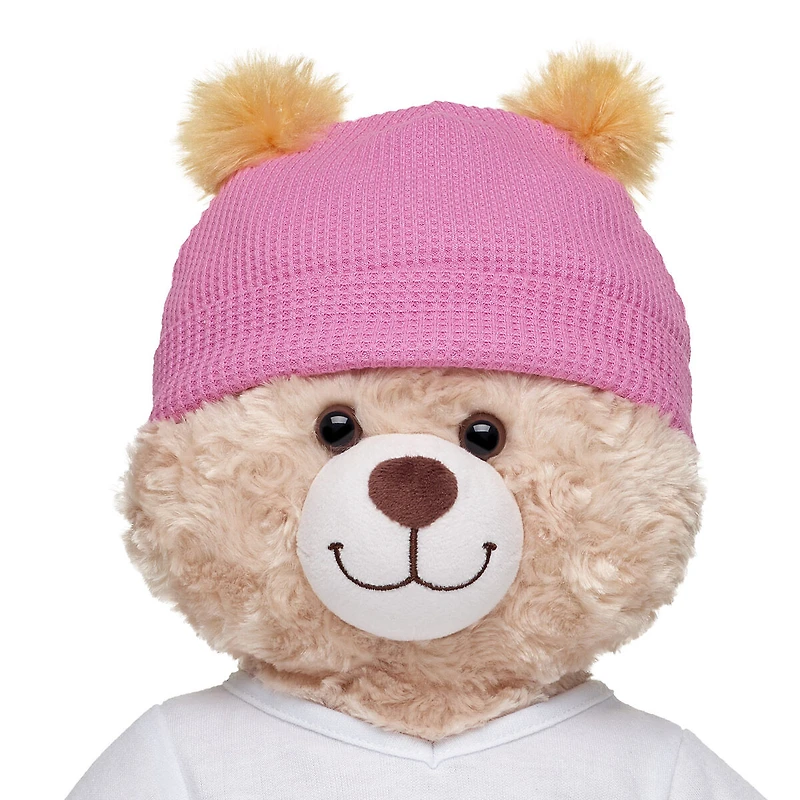 Pink Waffle Knit Beanie