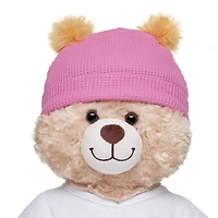 Pink Waffle Knit Beanie