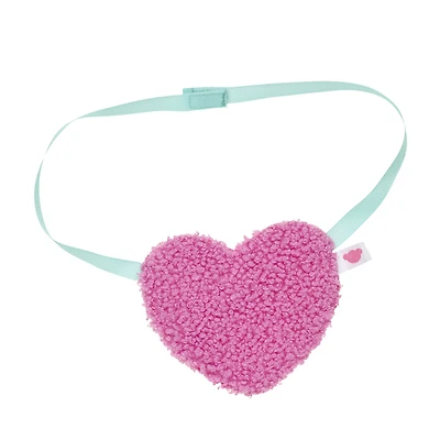 Pink Sherpa Heart Crossbody Bag