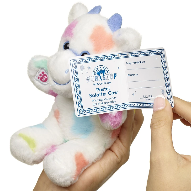 Build-A-Bear Mini Beans® Colorful Splatter Cow Stuffed Animal