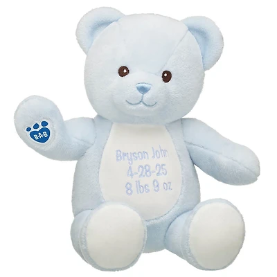 Personalized Embroidered Baby Blue Teddy Bear