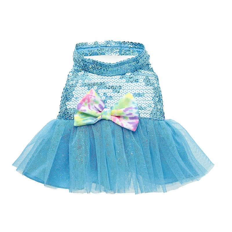 Sequin Tie-Dye Bow Dress