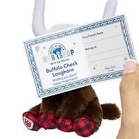 Build-A-Bear Mini Beans® Buffalo Check Longhorn Stuffed Animal