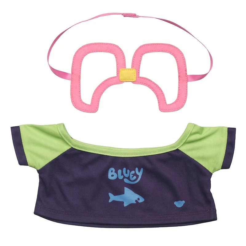 Bluey Swim Shirt and Goggle Set