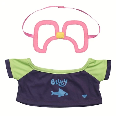 Bluey Swim Shirt and Goggle Set