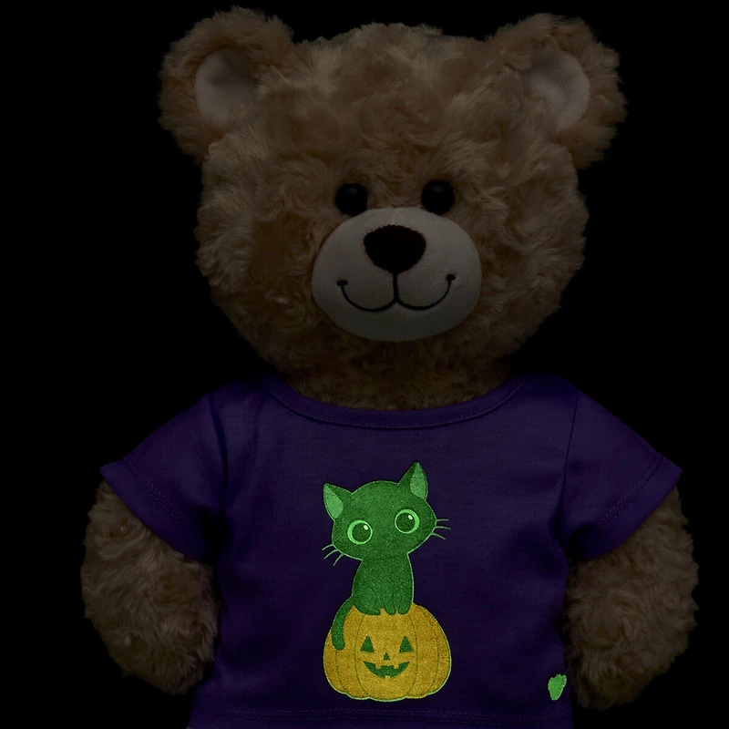Glow-in-the-Dark Black Cat Pumpkin T-Shirt