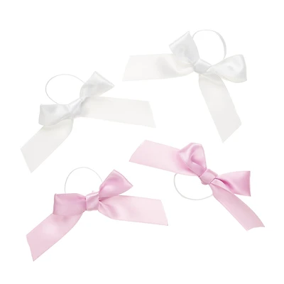 Pink & White Ribbon Bows 4 pc.