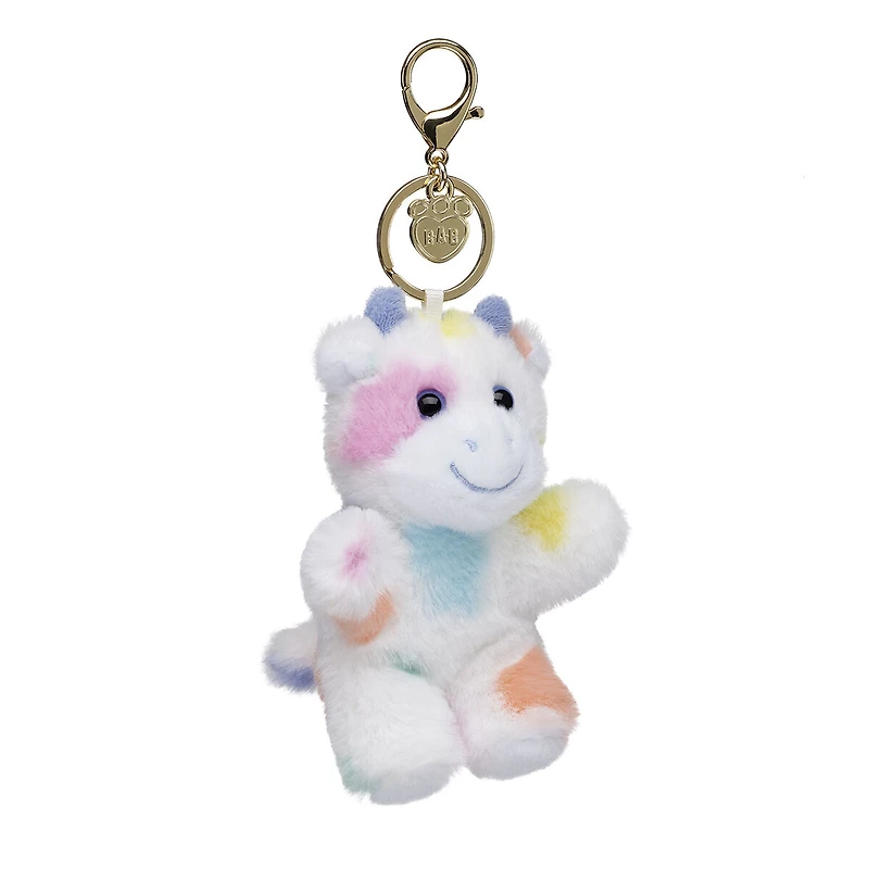 Colorful Splatter Cow Plush Bag Charm