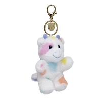 Colorful Splatter Cow Plush Bag Charm