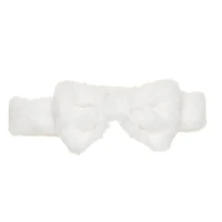 White Plush Bow Headwrap