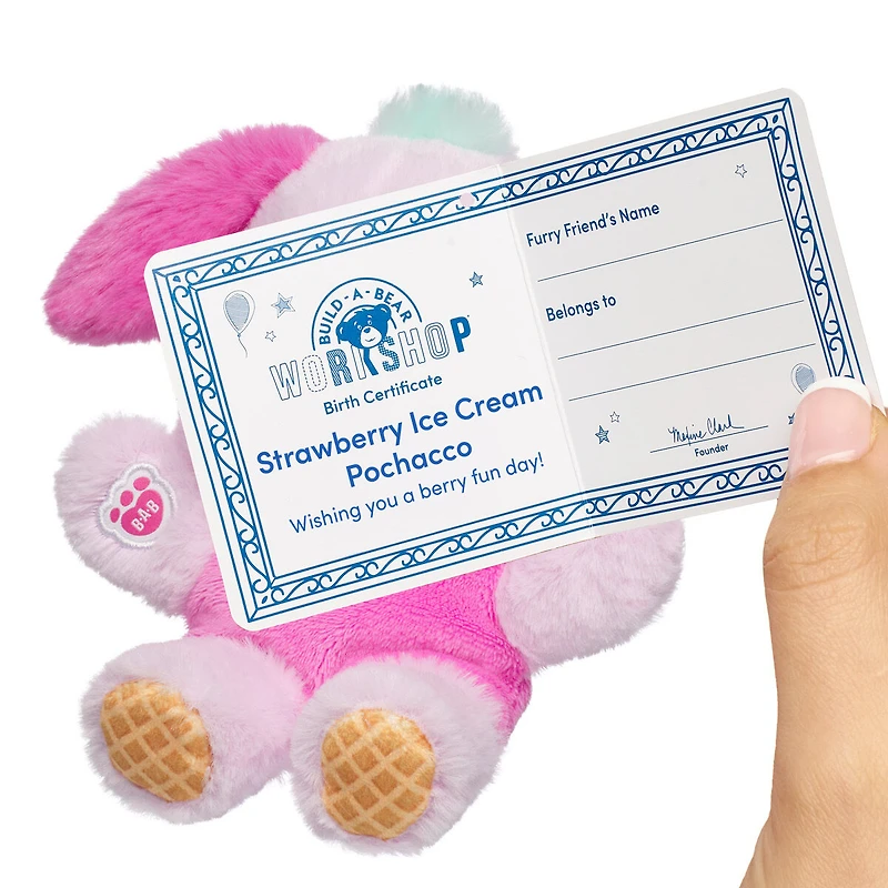 Build-A-Bear Mini Beans® Strawberry Ice Cream Pochacco™ Plush