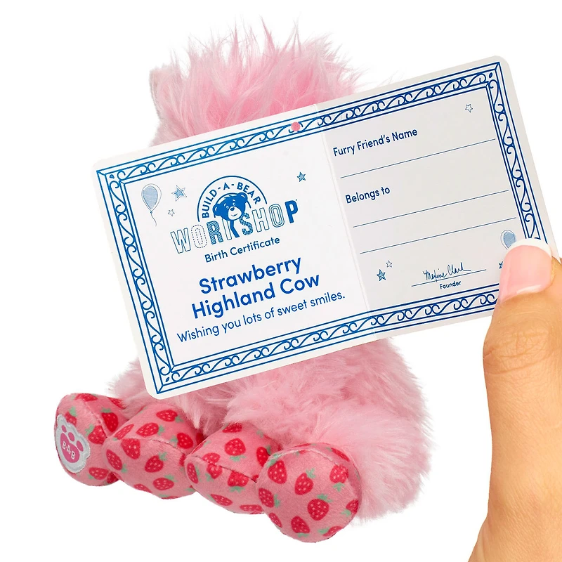 Build-A-Bear Mini Beans® Strawberry Highland Cow Stuffed Animal
