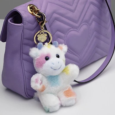 Colorful Splatter Cow Plush Bag Charm