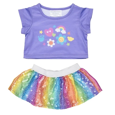Rainbow Smiles Skirt Outfit