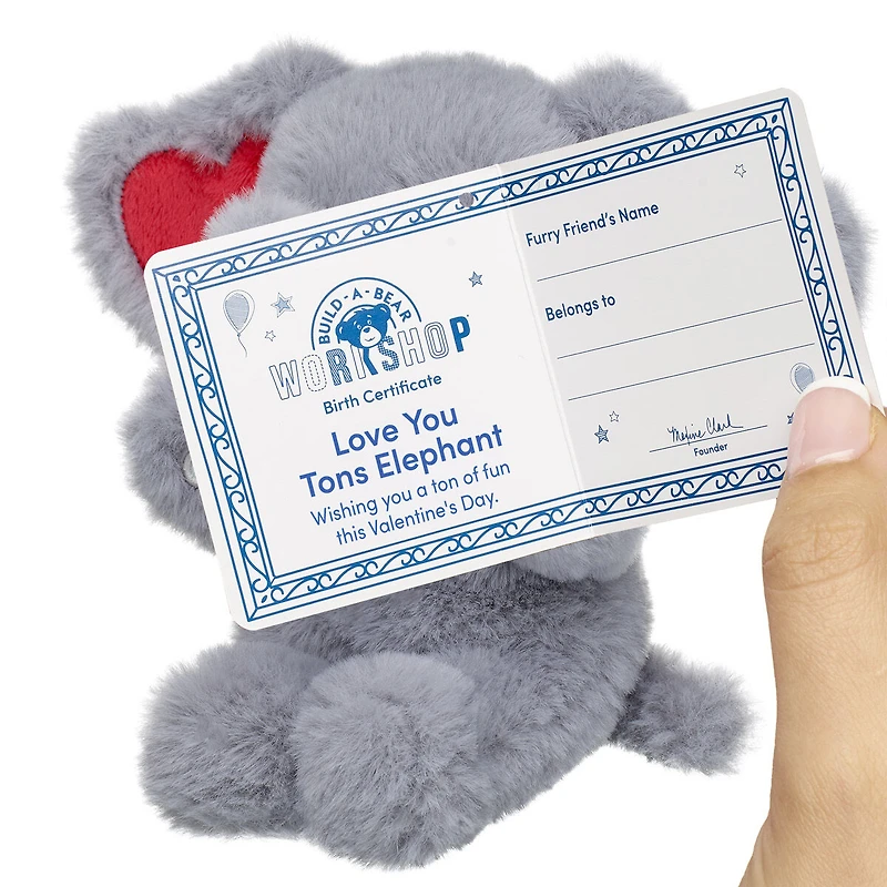 Build-A-Bear Mini Beans® Love You Tons Elephant Stuffed Animal