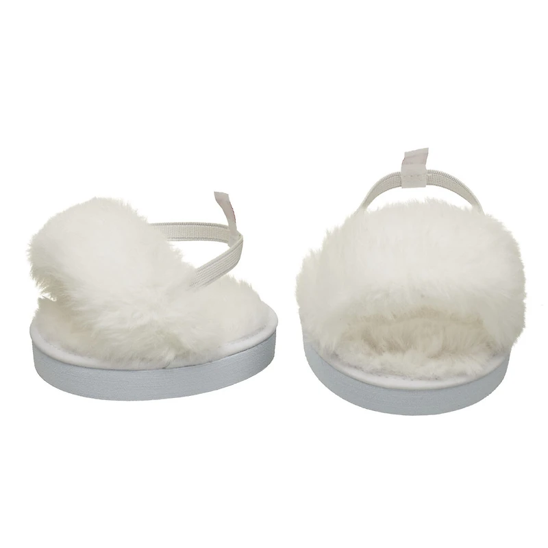 White Fuzzy Slippers