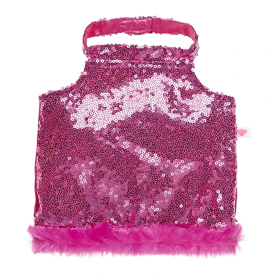 Pink Sequin Halter Dress