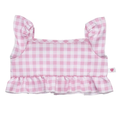 Pink Gingham Ruffle Tank