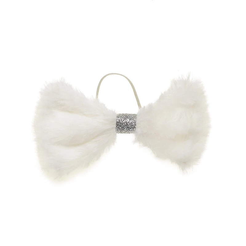 Fuzzy White Bow