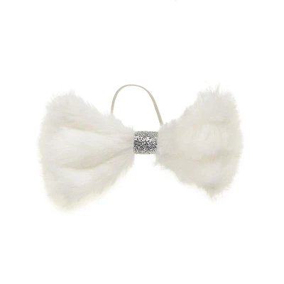 Fuzzy White Bow