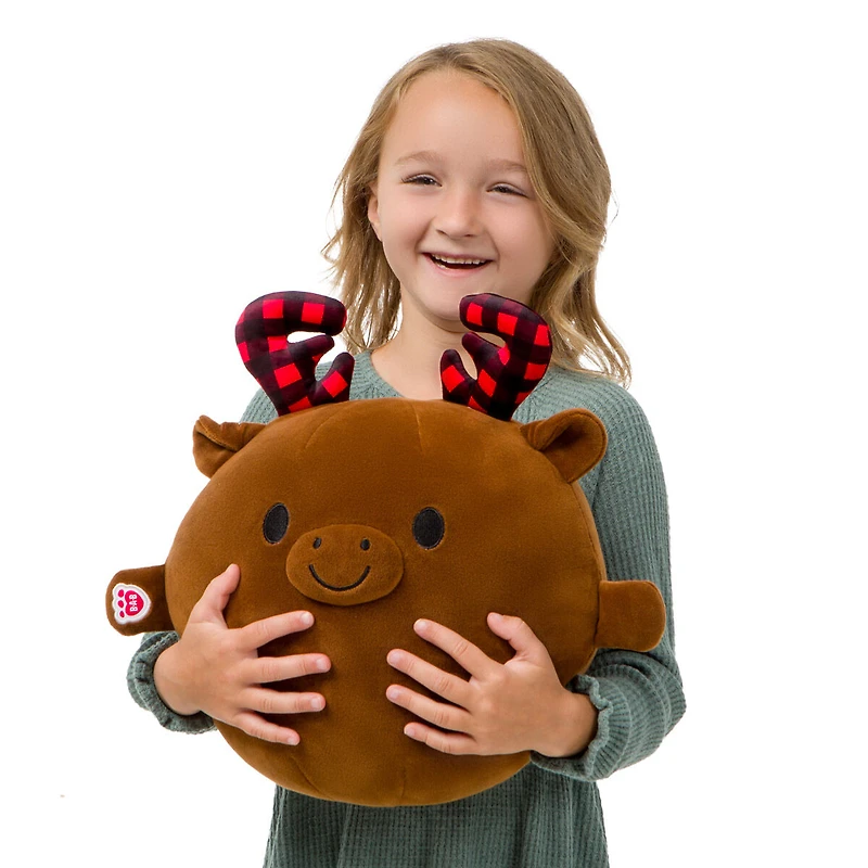 SKOOSHERZ™ Buffalo Check Moose Stuffed Animal