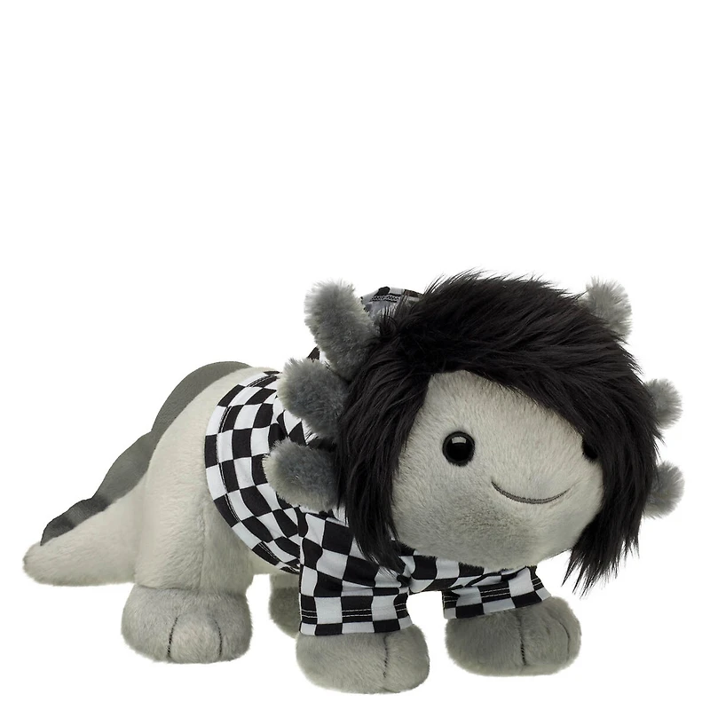Emo Axolotl Stuffed Animal Check Hoodie Gift Set