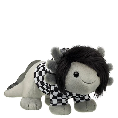 Emo Axolotl Stuffed Animal Check Hoodie Gift Set
