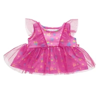 Pink Stars Tulle Sleeve Dress