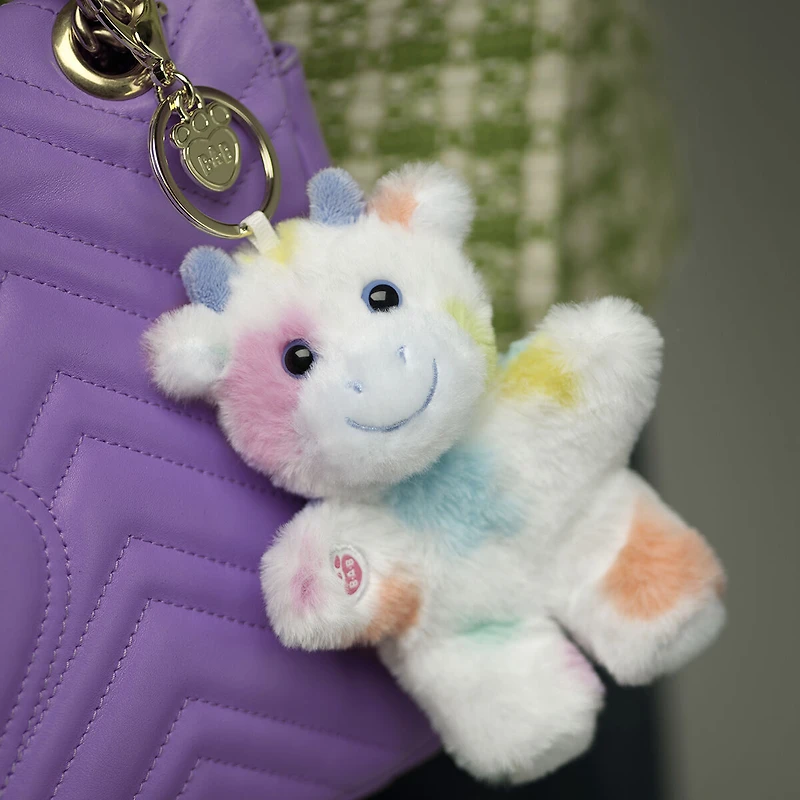 Colorful Splatter Cow Plush Bag Charm