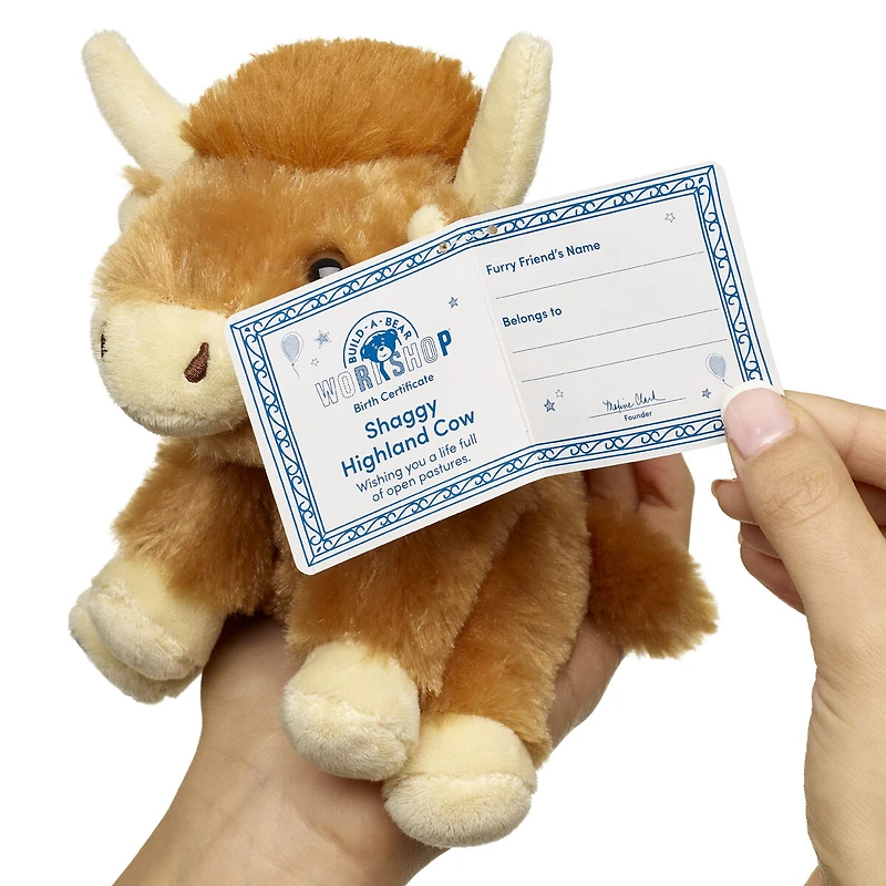 Build-A-Bear Mini Beans® Shaggy Highland Cow Stuffed Animal