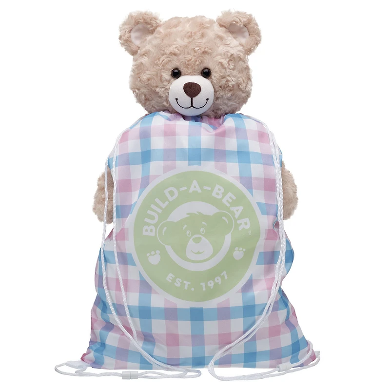 Spring Gingham Toy Bear Carrier