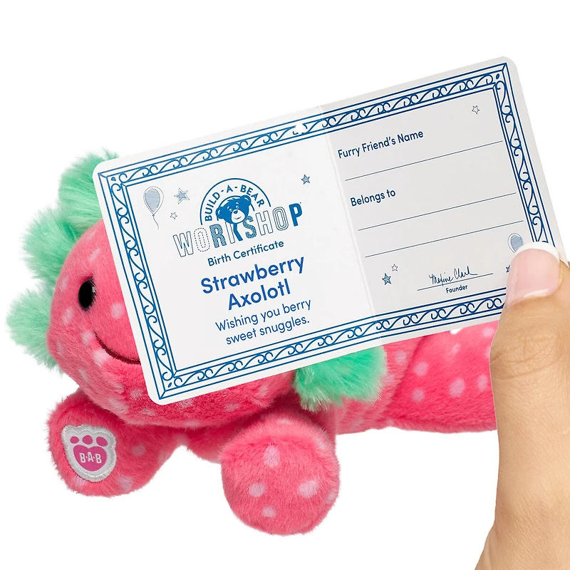 Build-A-Bear Mini Beans® Strawberry Axolotl Stuffed Animal