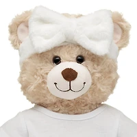 White Plush Bow Headwrap