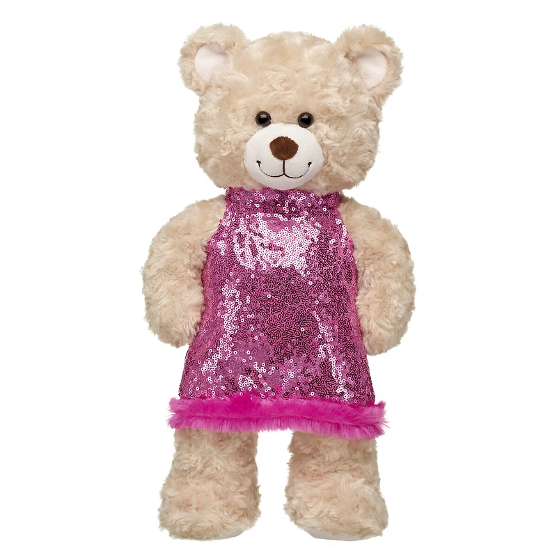 Pink Sequin Halter Dress