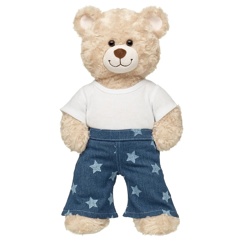 Star Print Flared Jeans
