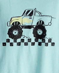Toddler Boy Monster Truck Short-SleeveGraphic Tee - Blue