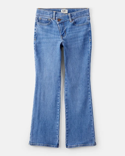 Girls Denim Bootcut Crossover Jeans - Blue