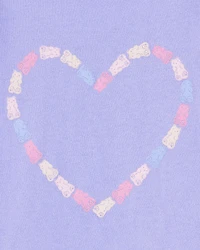 Toddler Girl Gummy Bear Heart Graphic Tee