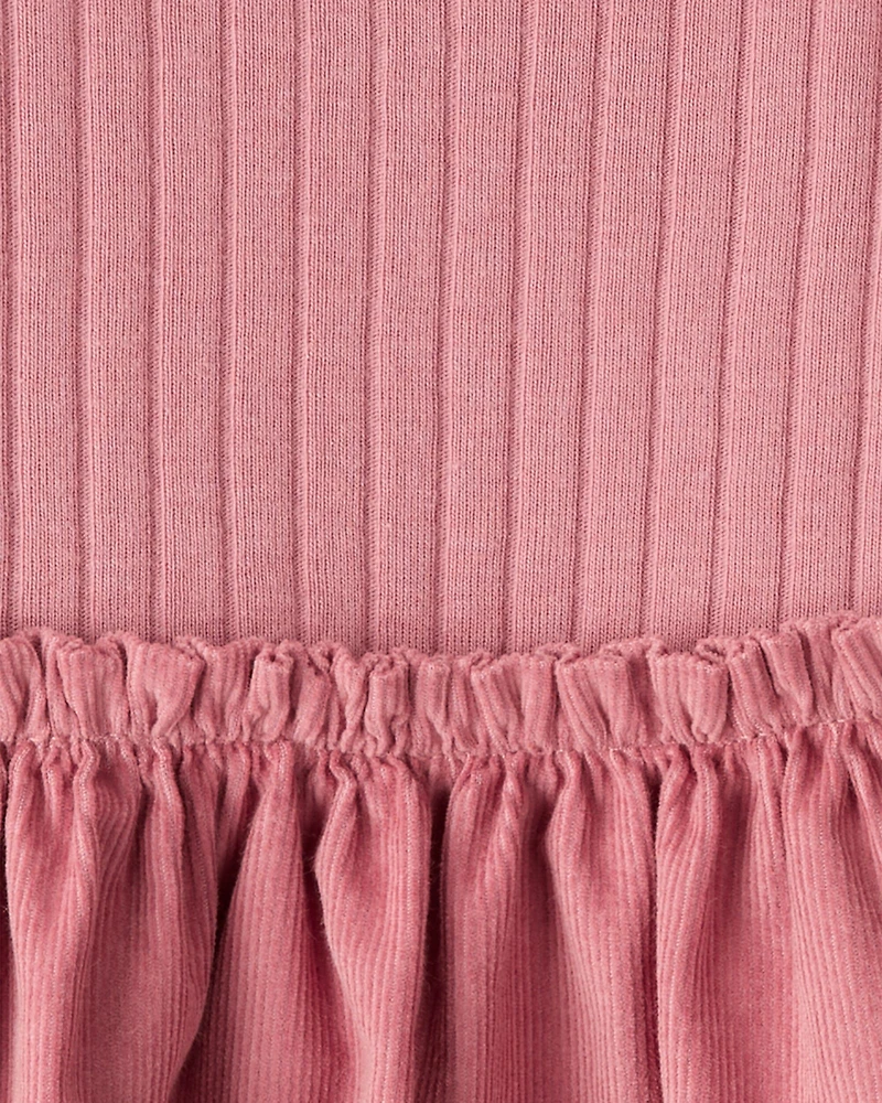 Baby Girl Rib Knit Dress - Pink