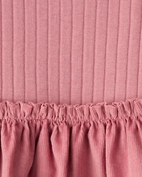 Baby Girl Rib Knit Dress - Pink