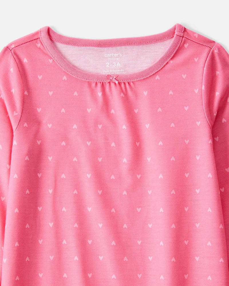 Girls 2-Pack Unicorn Hearts Nightgowns - Pink