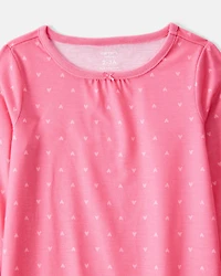 Girls 2-Pack Unicorn Hearts Nightgowns - Pink
